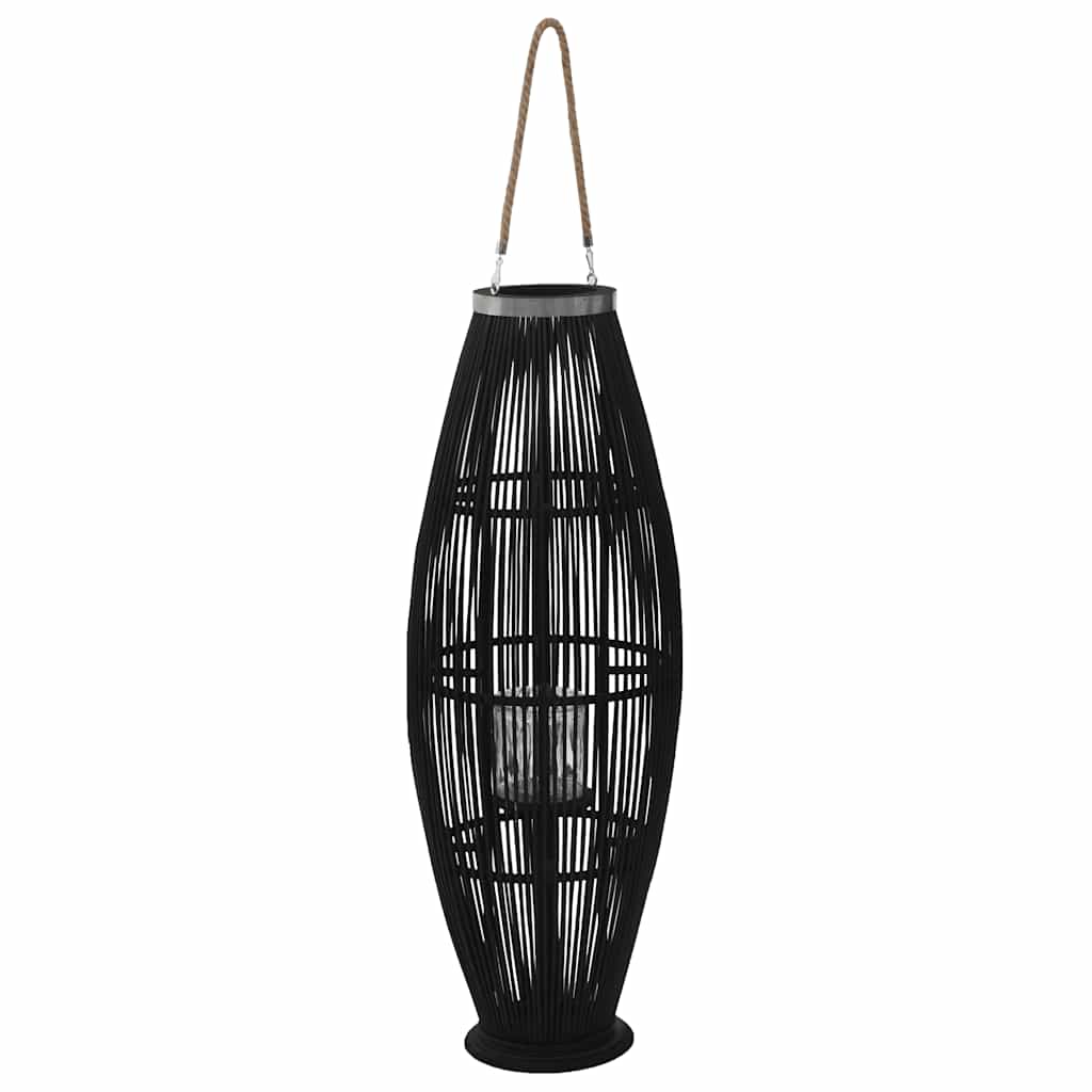 vidaXL Suporte para vela suspenso 60 cm bambu preto