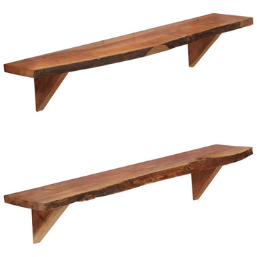 vidaXL Prateleiras de parede 2 pcs 60x20x18cm madeira de acácia maciça
