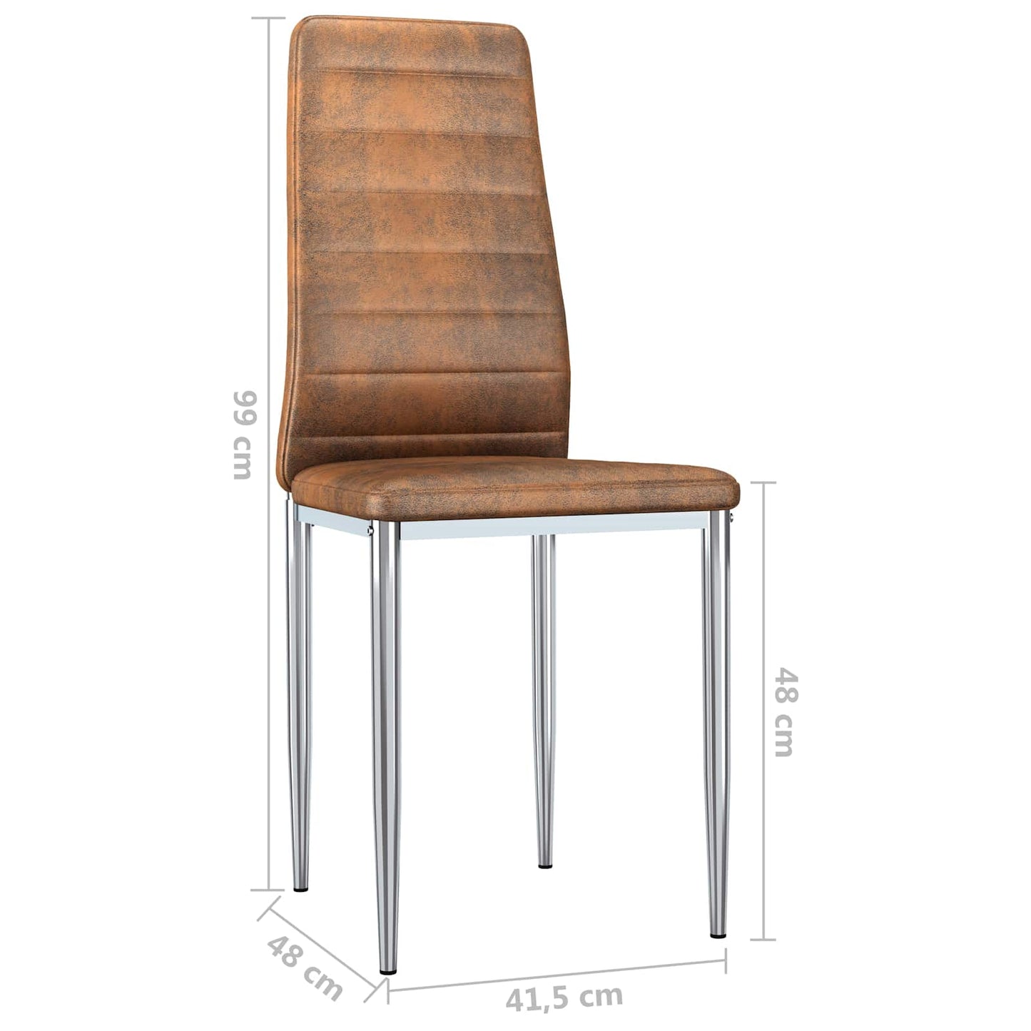 vidaXL Cadeiras de Jantar 2 pcs Castanho 41,5 x 48 x 99 cm