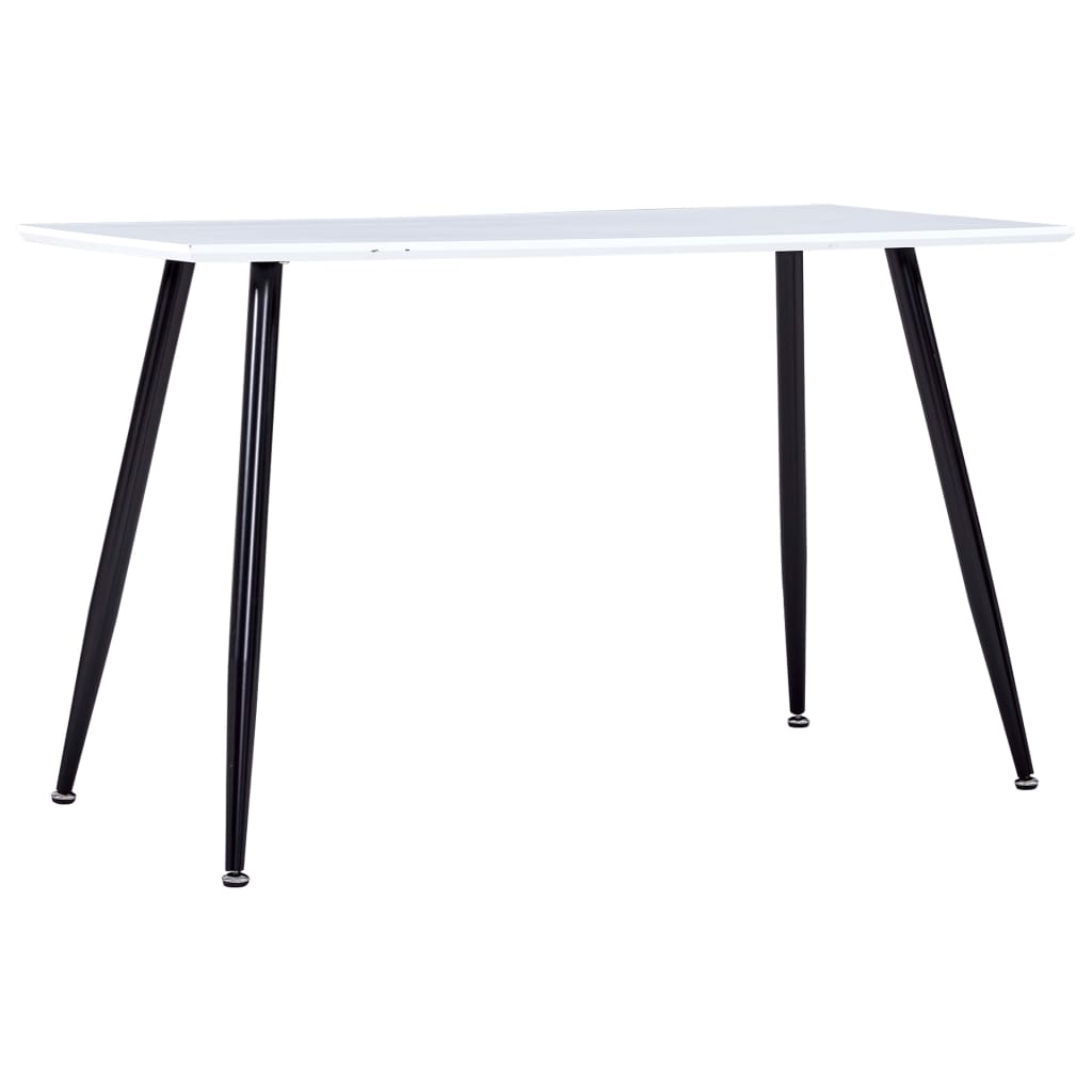 vidaXL Mesa de jantar 120x60x74 cm MDF branco e preto