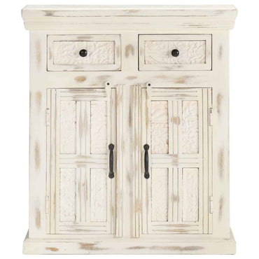 vidaXL Aparador 65x30x75 cm madeira de mangueira maciça branco