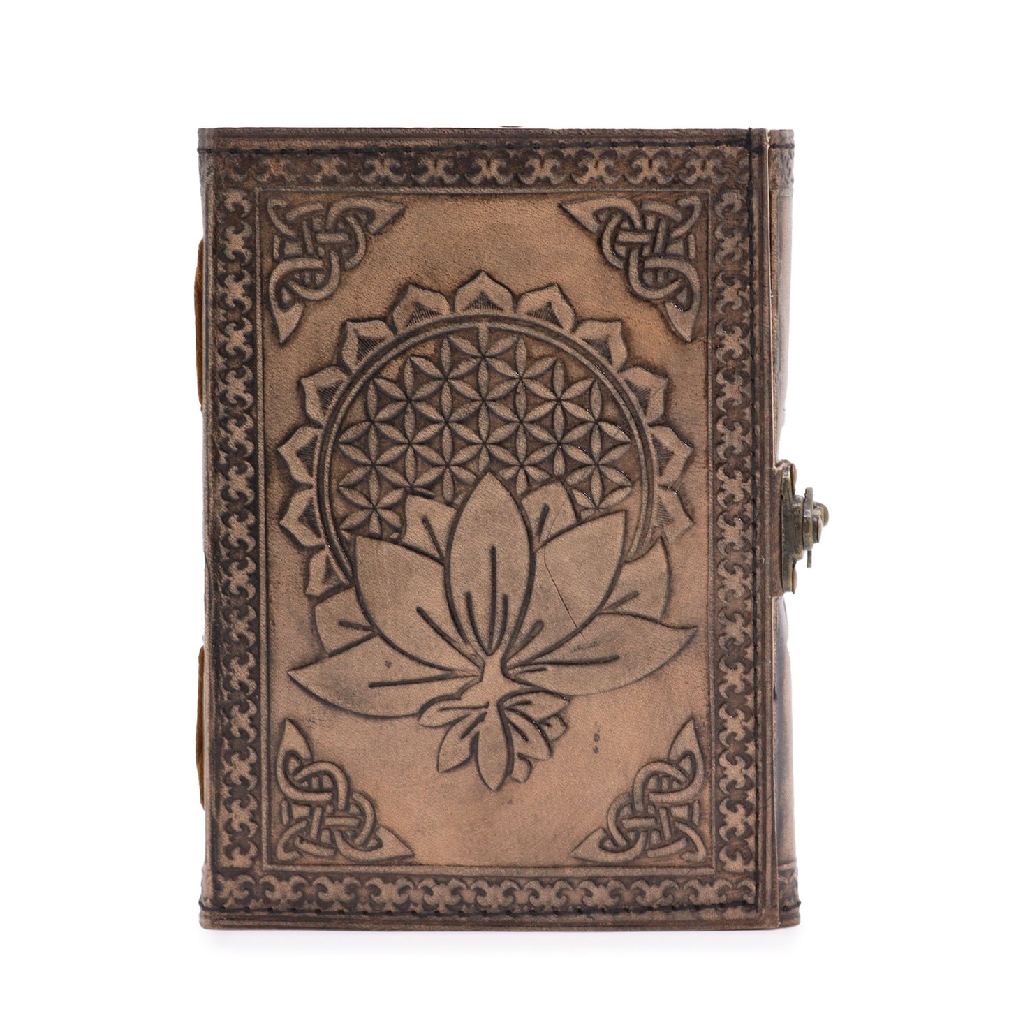 Lotus Mandala - Esoteric Notebook - Antique Grey - 200 pages Stich Edge- 17.5x12.5x3cm