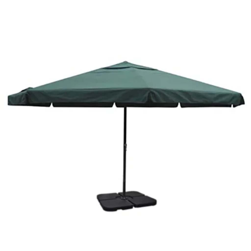 vidaXL Guarda-sol de jardim em alumínio com base portátil verde
