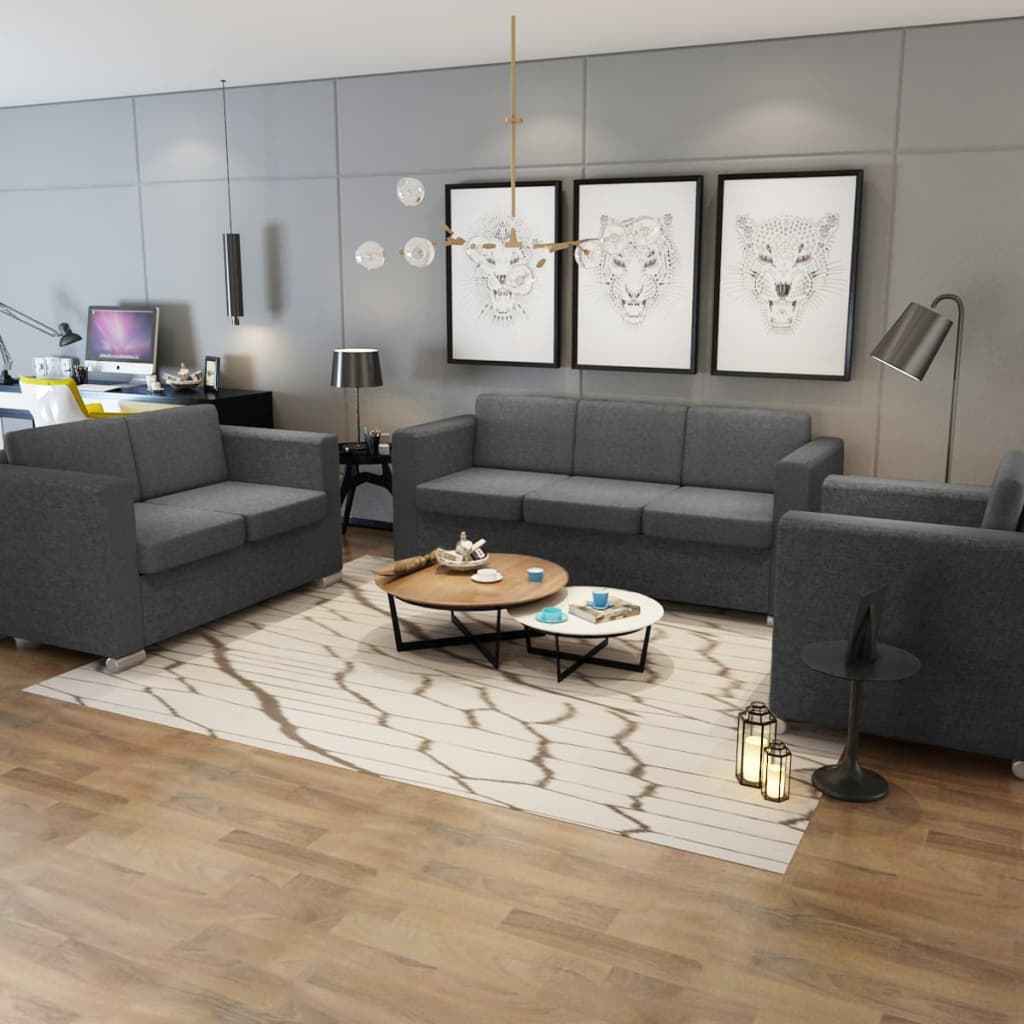 vidaXL Sofá de 2 lugares em tecido cinzento claro