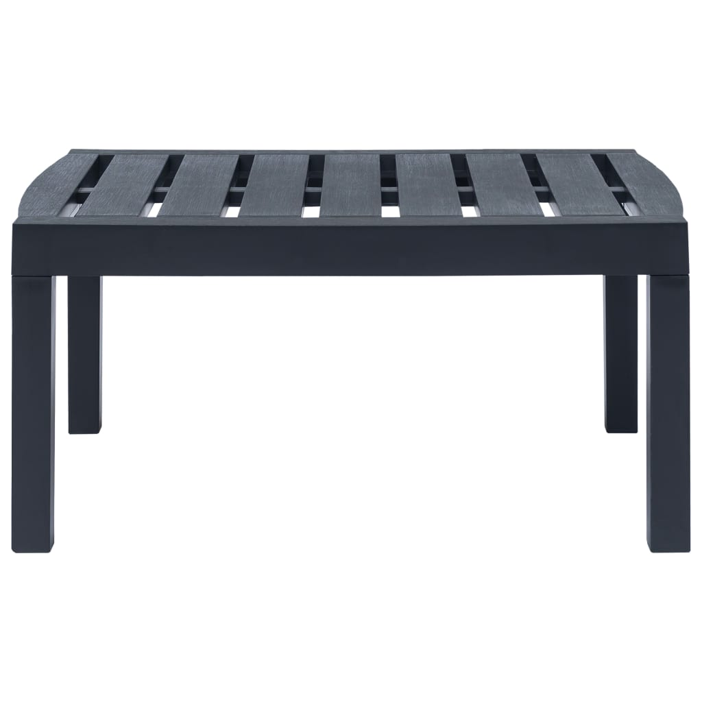 vidaXL 4 pcs conjunto lounge para exterior plástico antracite