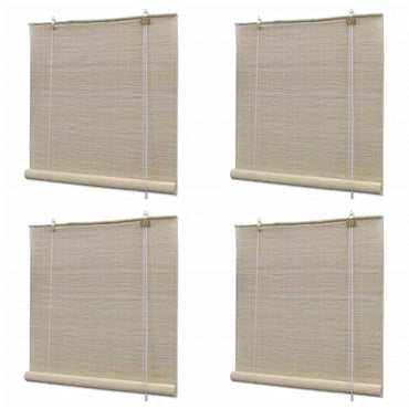 vidaXL Estores de rolo em bambu natural 2 pcs 120x160 cm