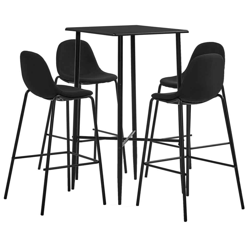 vidaXL 3 pcs conjunto de bar tecido cinzento-escuro