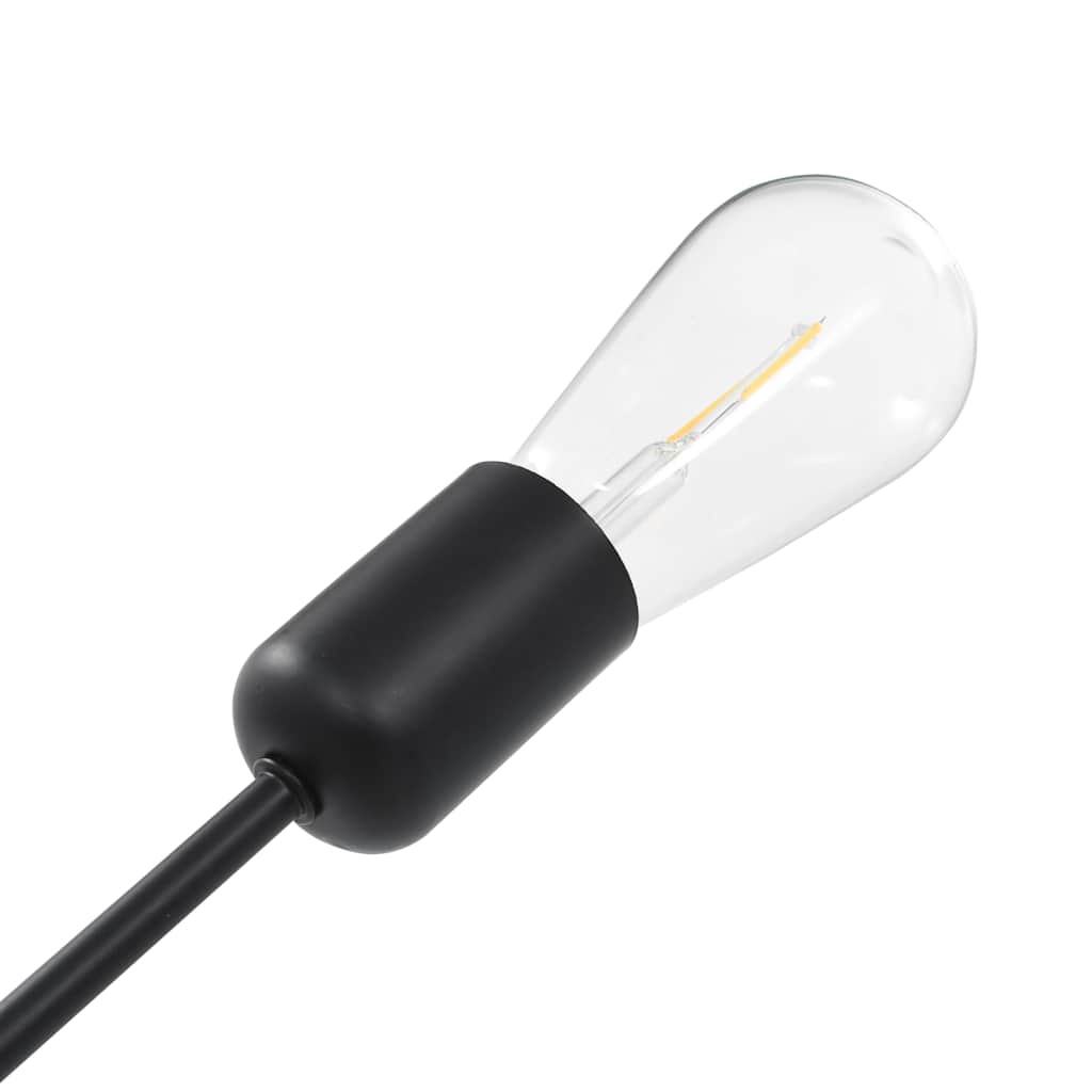vidaXL Candeeiro teto c/ lâmpadas incandescência 2 W preto E27