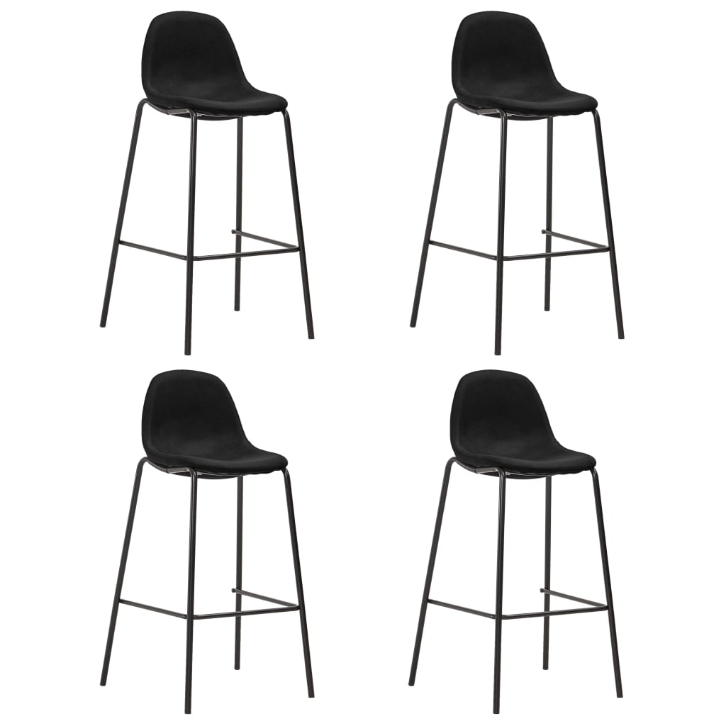 vidaXL Cadeiras de bar 6 pcs tecido preto