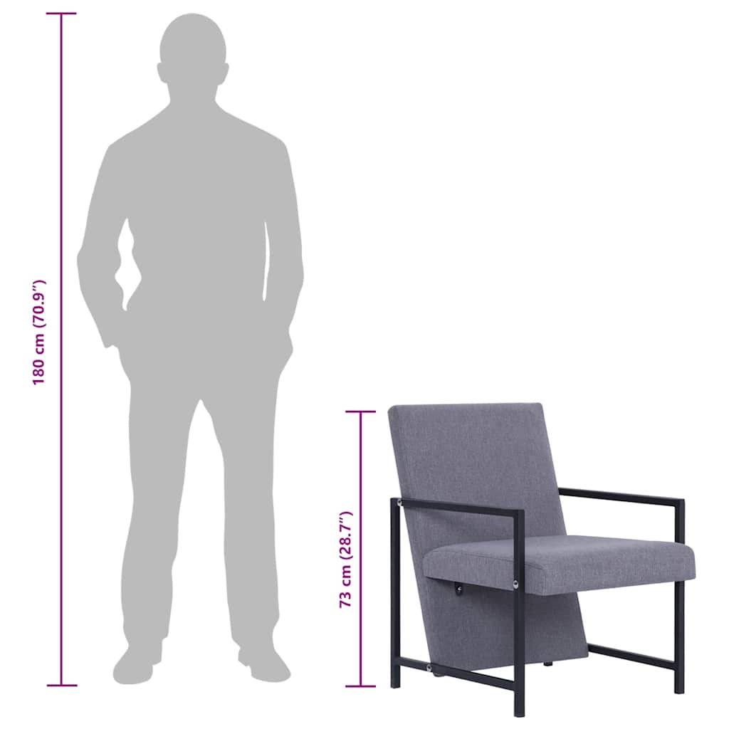 vidaXL Poltrona em tecido cinzento-claro