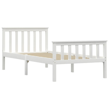 vidaXL Estrutura de cama 100x200 cm madeira pinho maciço branco