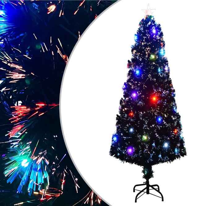 vidaXL Árvore de Natal pré-iluminada c/ suporte e LED 120 cm fibra ótica