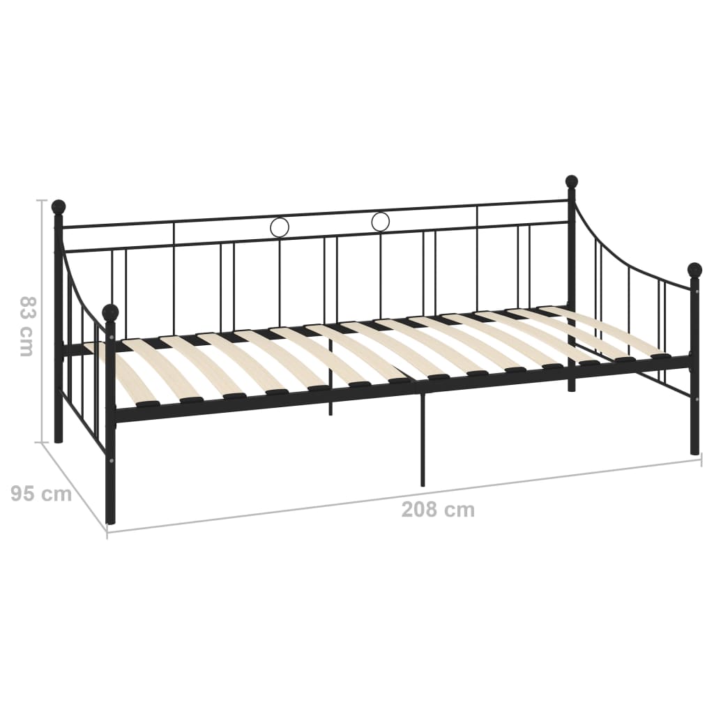 vidaXL Estrutura sofá-cama 90x200 cm metal preto