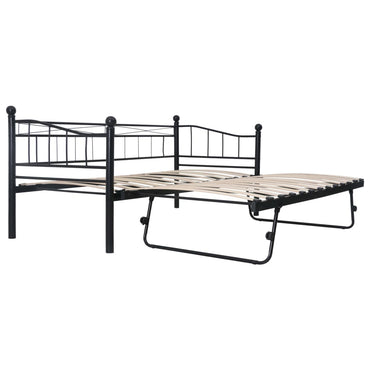 vidaXL Estrutura de cama em aço 180x200/90x200 cm preto