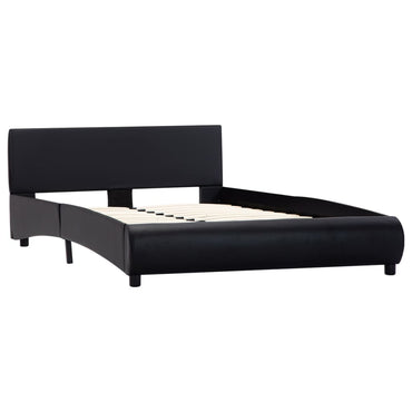vidaXL Estrutura de cama 140x200 cm couro artificial preto