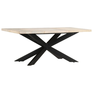 vidaXL Mesa de jantar 180x90x76 cm madeira de mangueira maciça áspera