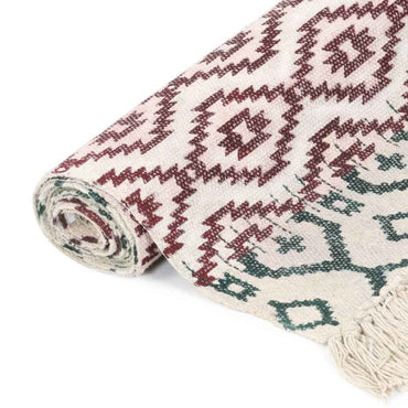 vidaXL Tapete Kilim tecido à mão 120x180 cm algodão padrão multicor