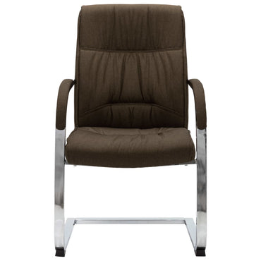 vidaXL Cadeira de escritório cantilever em tecido castanho