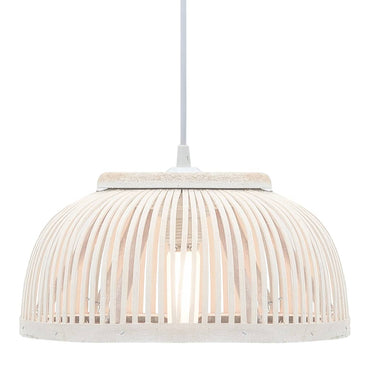 vidaXL Candeeiro suspenso semicircular 40 W 34x14,5 cm E27 bambu