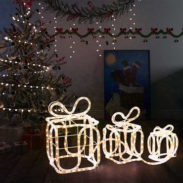 vidaXL Caixas presente de Natal com 180 luzes LED interior/exterior