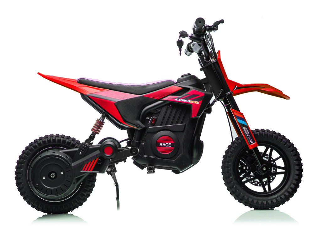 Crossmotor, 24 volt elektrische kinder motor met geveerde wielen