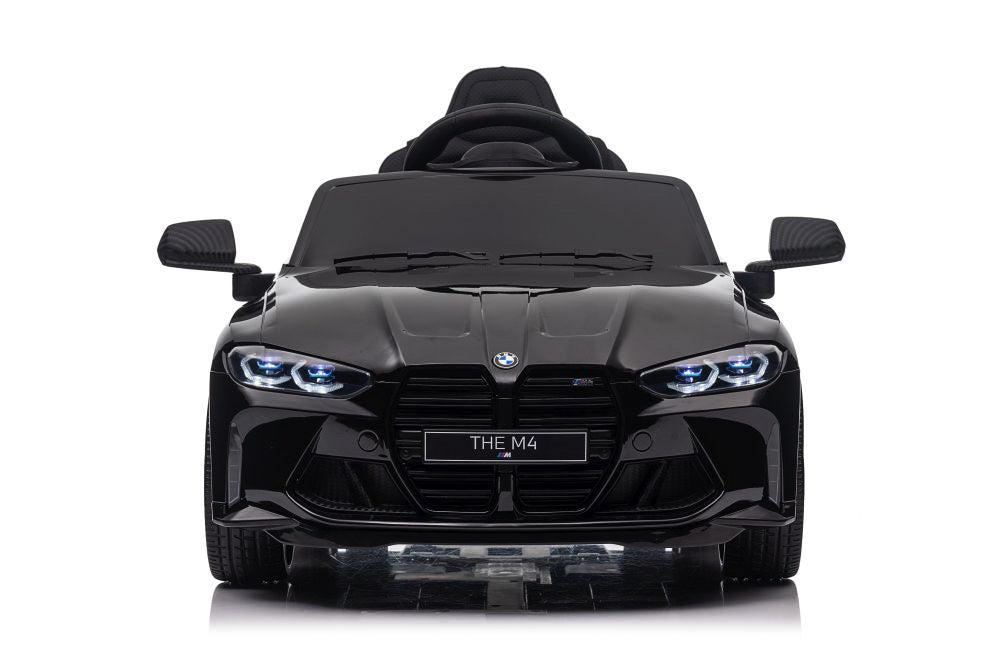 BMW M4, 12 volt elektrische kinderauto, Leder zitje, Rubberen banden, Kinder Accu Auto!
