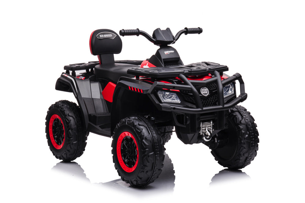 24 volt Elektrische Quad, 4 motoren, rubberen banden, leder zitting en meer!