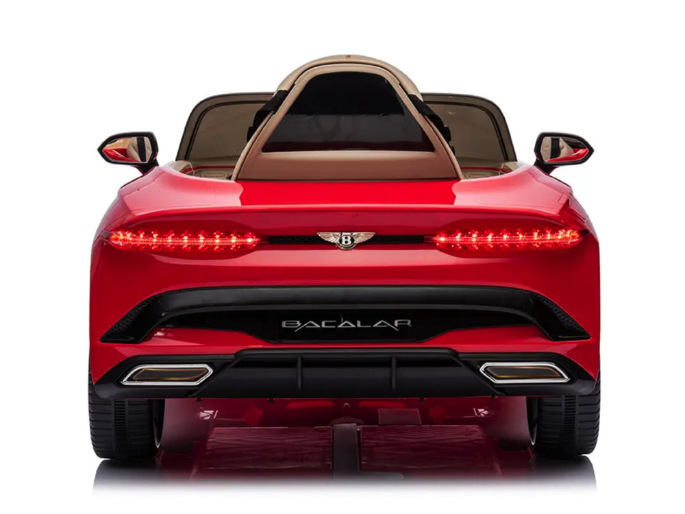 Bentley Bacalar, 12 volt elektrische kinderauto, leder zitje, rubberen banden en meer.