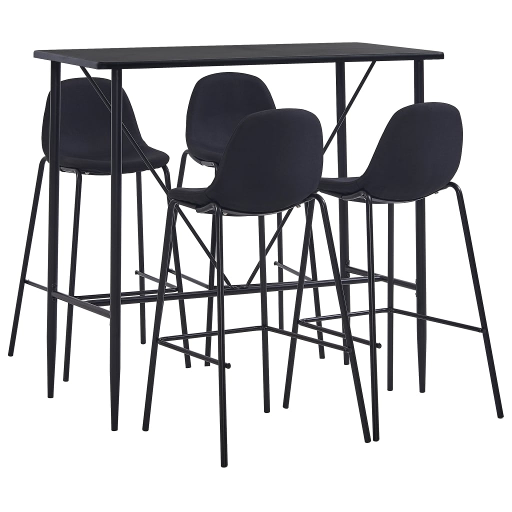 vidaXL 5 pcs conjunto de bar tecido cinzento-escuro