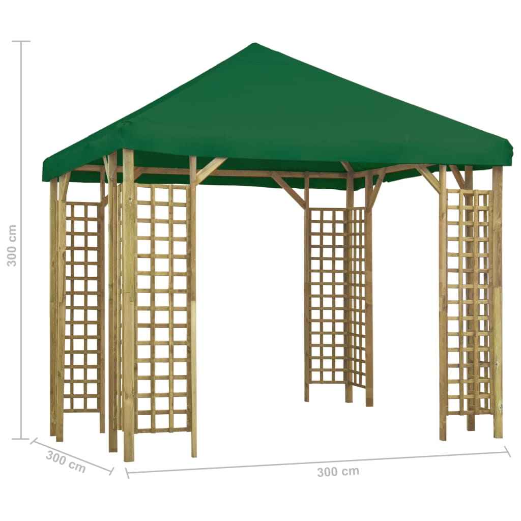 vidaXL Gazebo 3x3 m verde