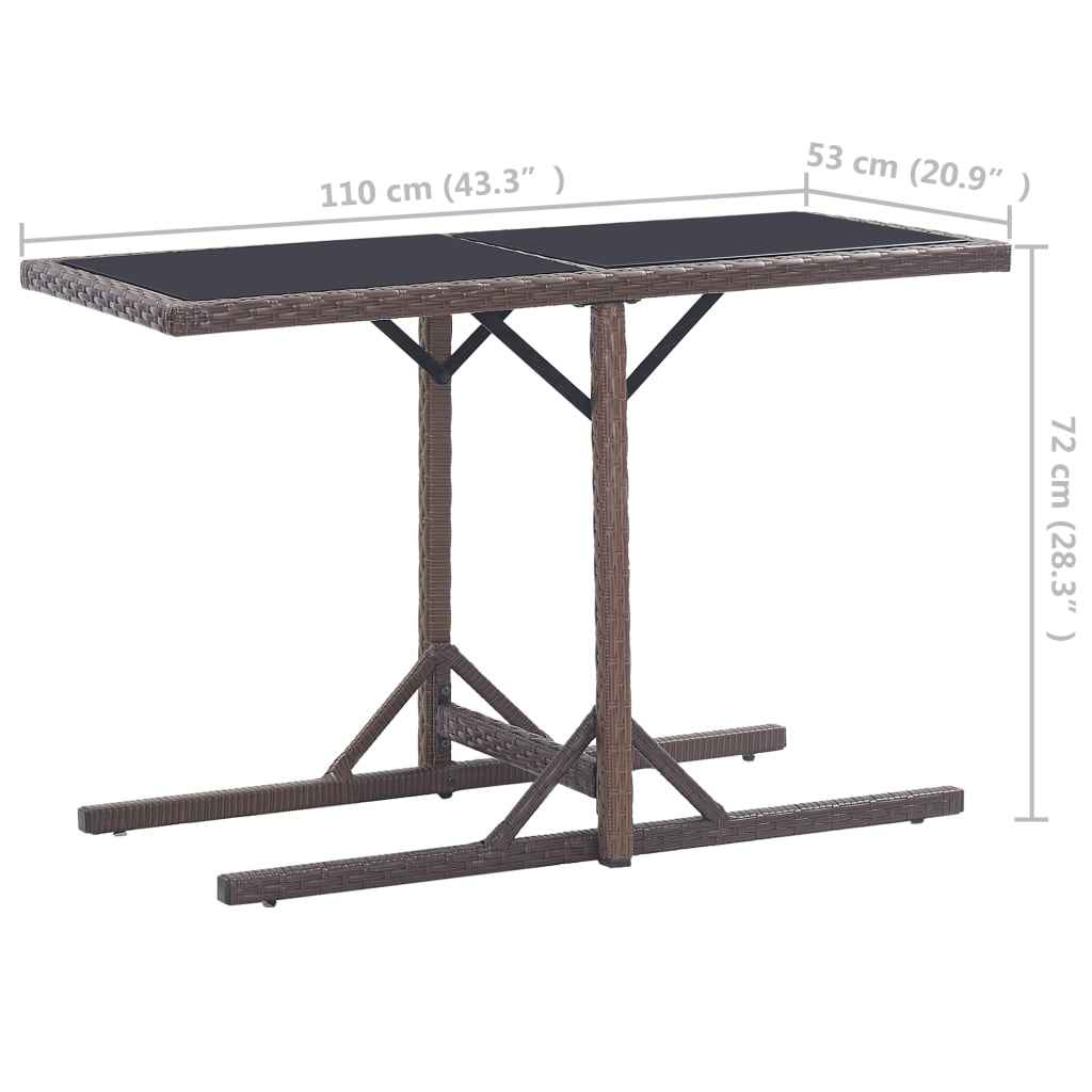 vidaXL 3 pcs conjunto de jantar para jardim castanho