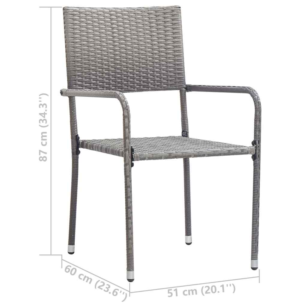 vidaXL 3 pcs conjunto de jantar para jardim cinzento