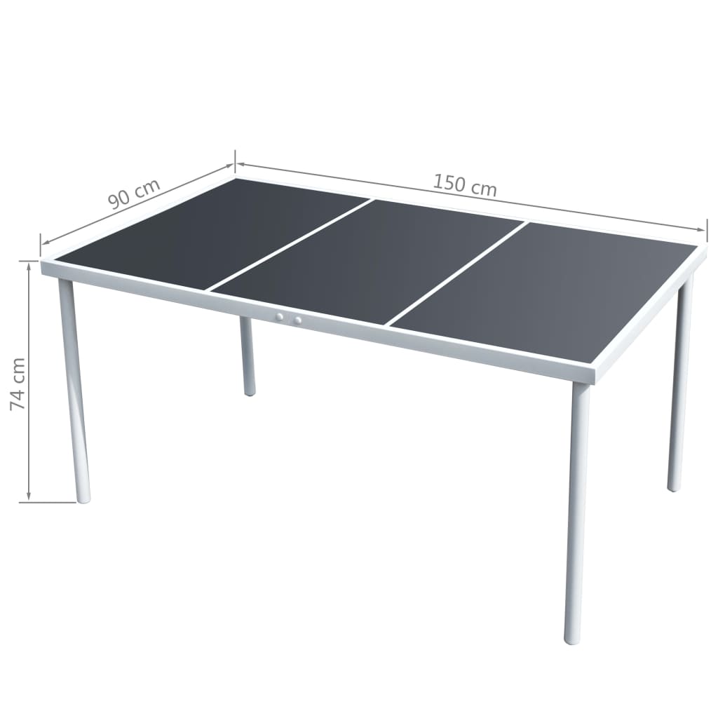 vidaXL 5 pcs conjunto de jantar para exterior aço preto