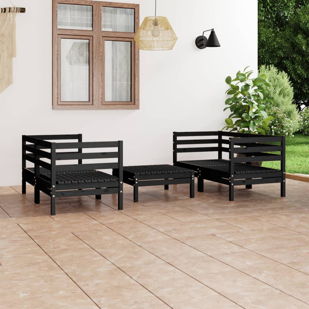 vidaXL 5 pcs conjunto lounge de jardim pinho maciço branco