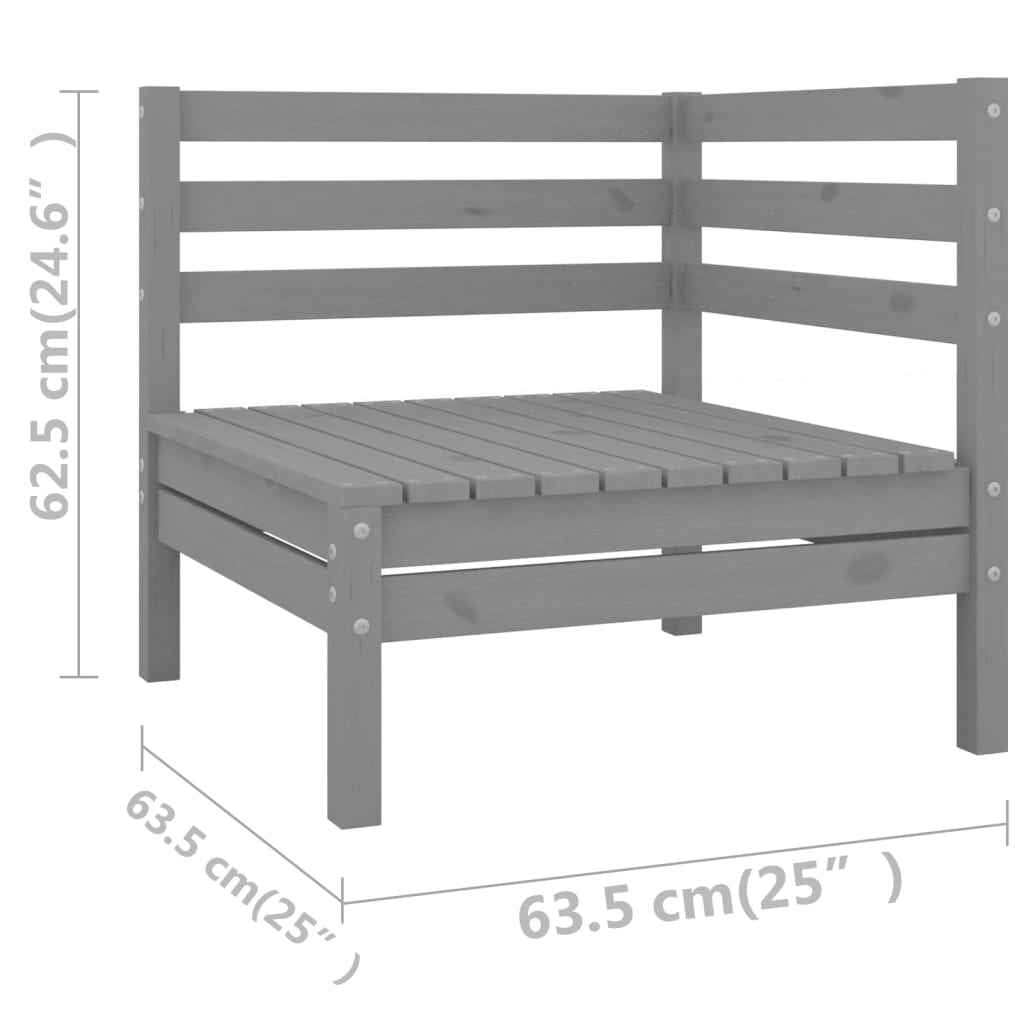 vidaXL 8 pcs conjunto lounge de jardim pinho maciço cinzento