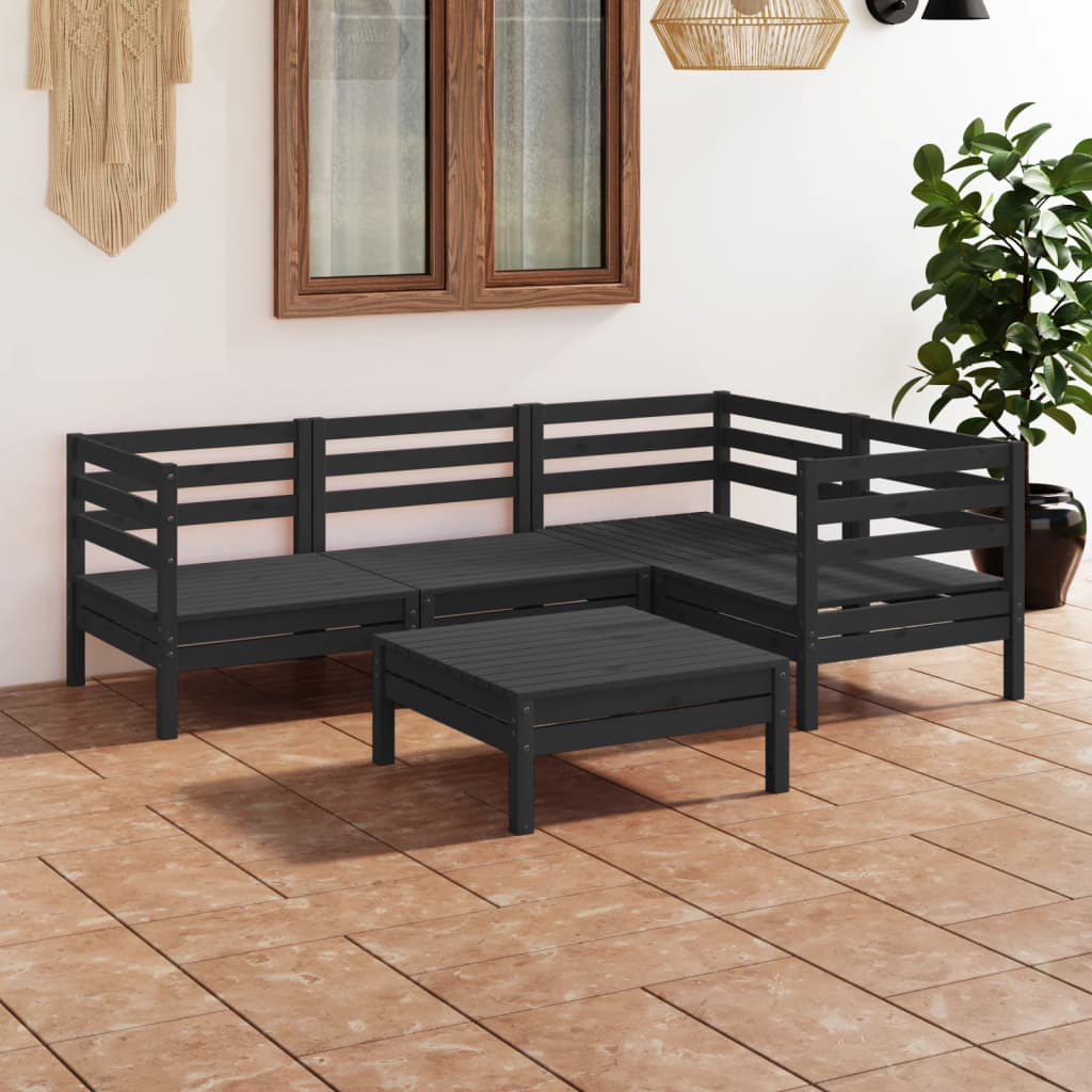 vidaXL 5 pcs conjunto lounge de jardim pinho maciço