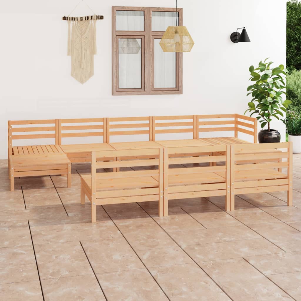 vidaXL 10 pcs conjunto lounge de jardim pinho maciço