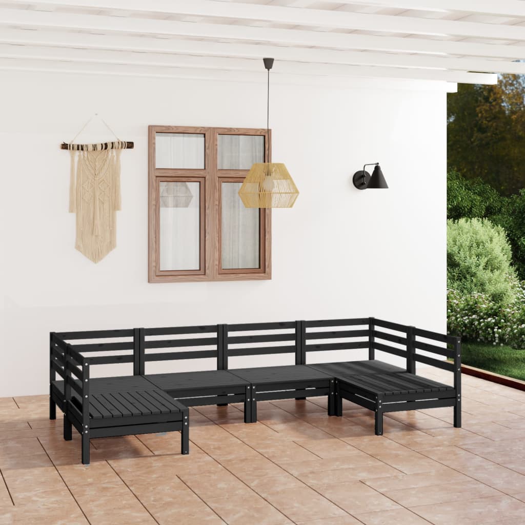 vidaXL 6 pcs conjunto lounge de jardim pinho maciço