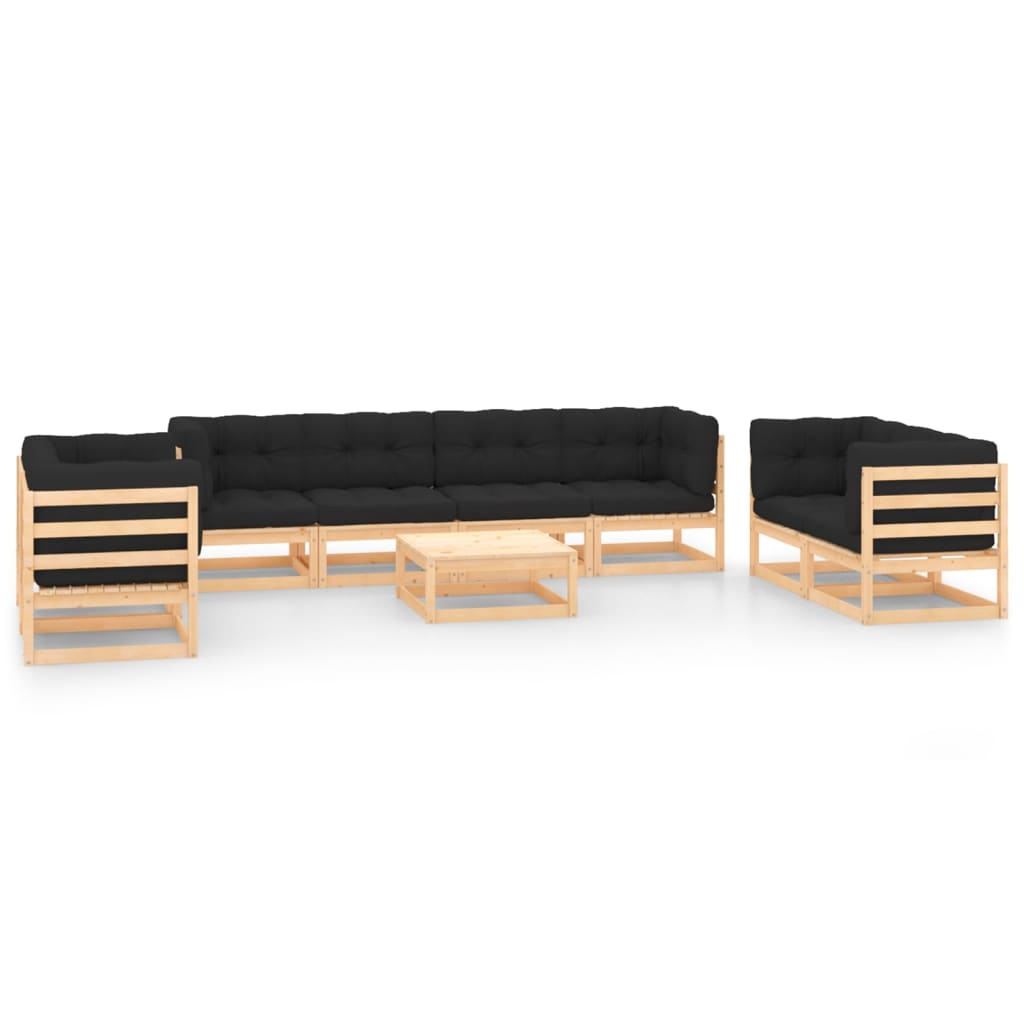 vidaXL 9 pcs conjunto lounge de jardim pinho maciço