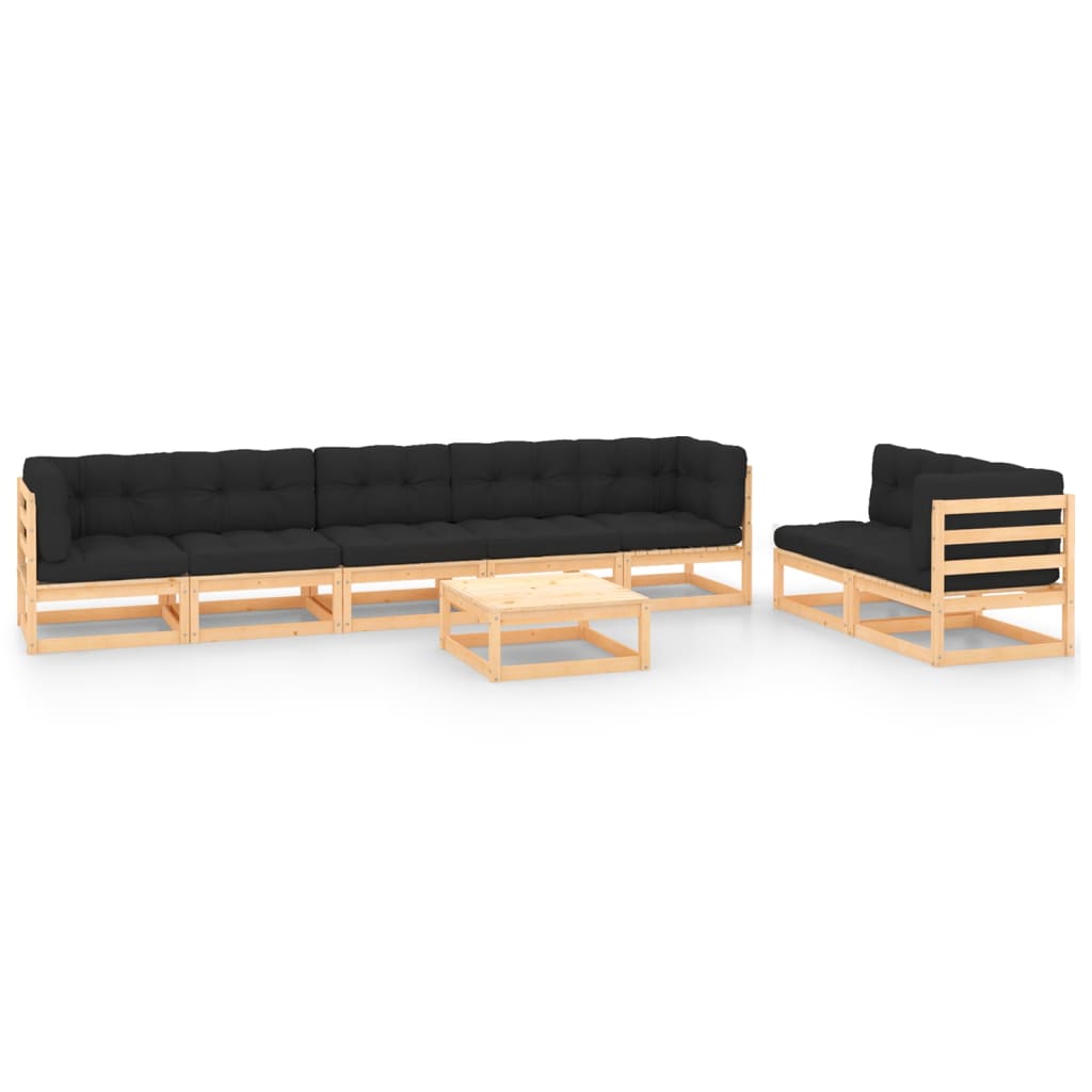 vidaXL 8 pcs conjunto lounge de jardim pinho maciço