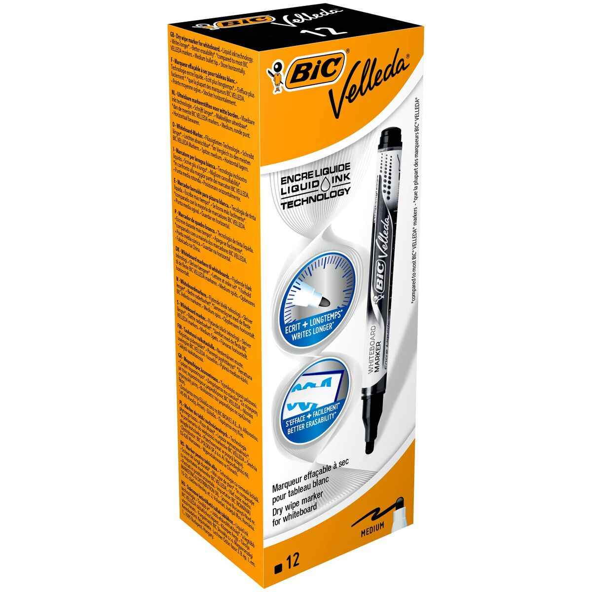 Rotulador Bic Velleda Preto (12 Peças)