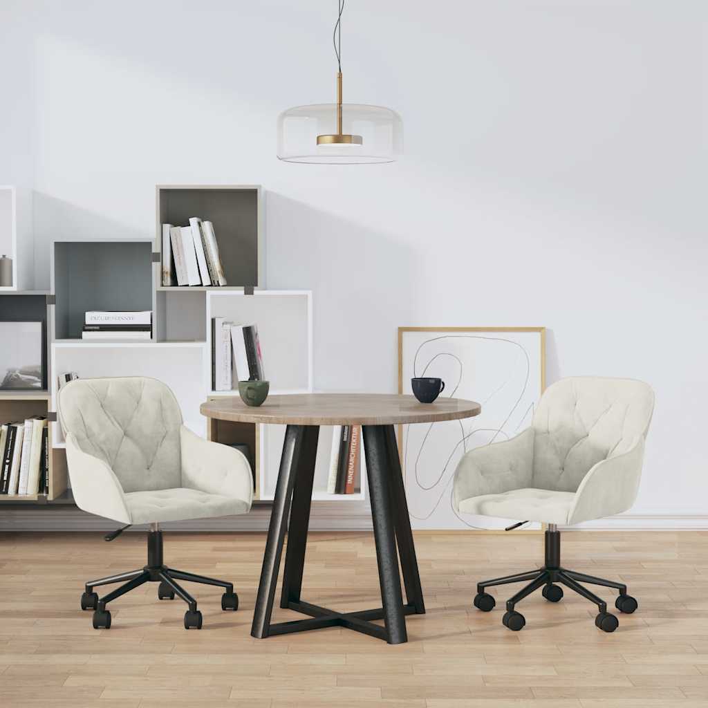 vidaXL Cadeiras de jantar giratórias 2 pcs veludo azul