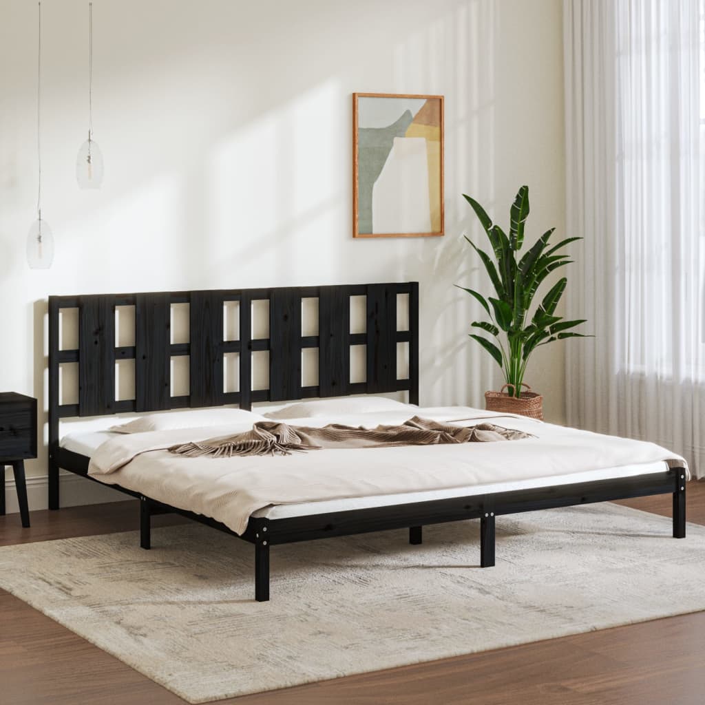 vidaXL Estrutura de cama casal 135x190 cm madeira maciça