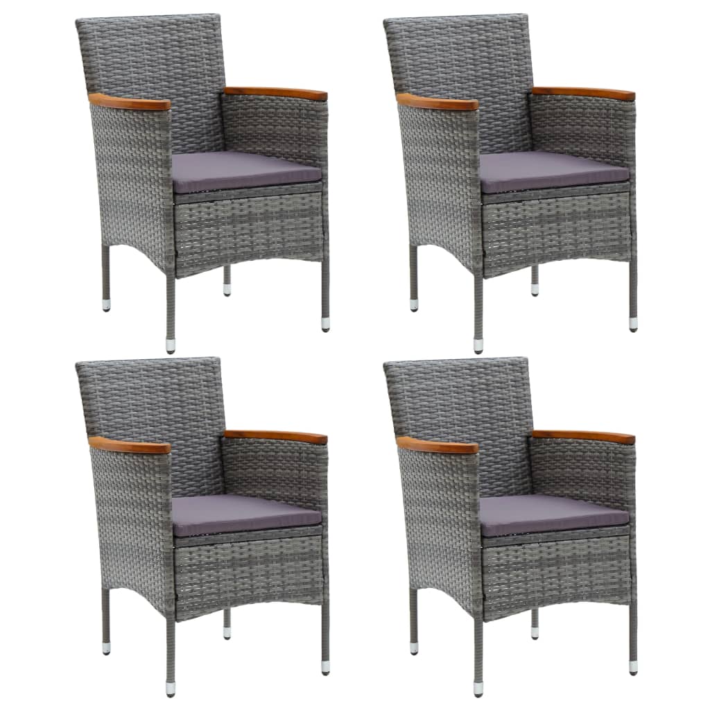 vidaXL Cadeiras de jantar para jardim 4 pcs vime PE preto
