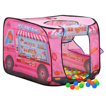 vidaXL Tenda de brincar infantil com 250 bolas 70x112x70 cm rosa
