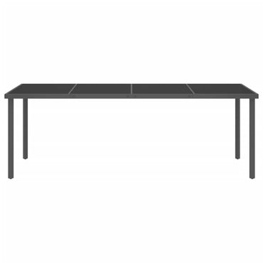 vidaXL Mesa de jantar para exterior 220x90x75 cm aço e vidro antracite