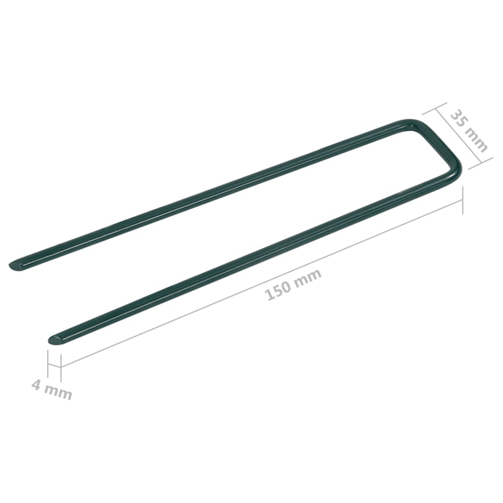vidaXL Grampos para relva artificial em forma de U 20 pcs ferro