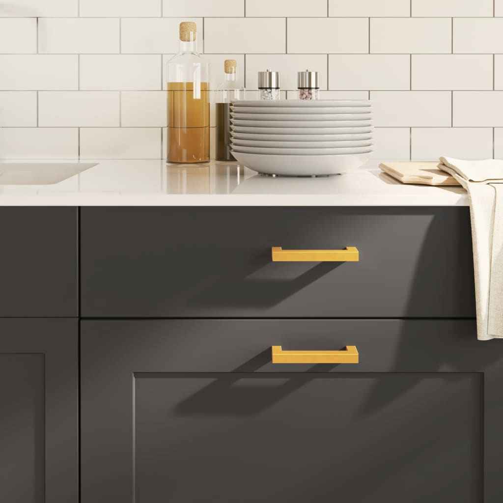 vidaXL Puxadores para móveis 10 pcs 64 mm aço inoxidável prateado