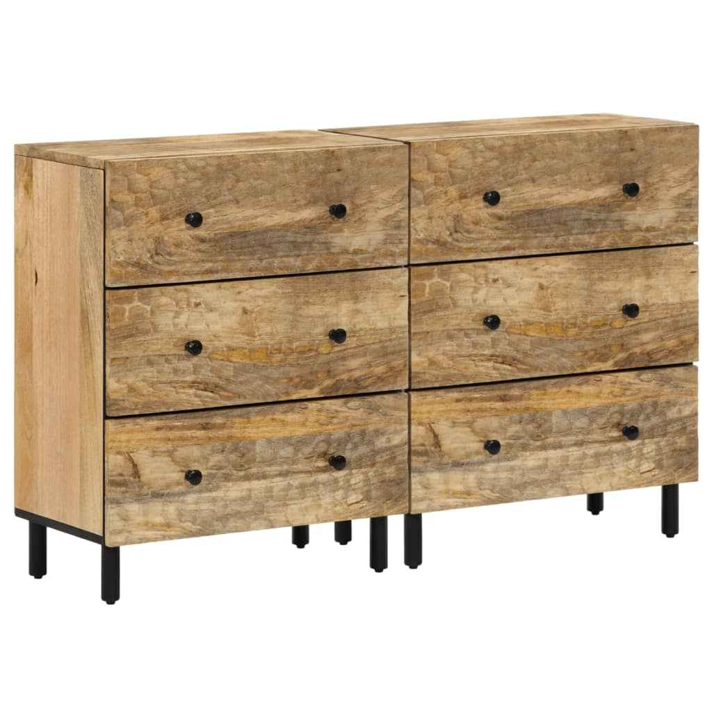 vidaXL Móveis de apoio 3 pcs 60x33x75cm madeira mangueira maciça preto