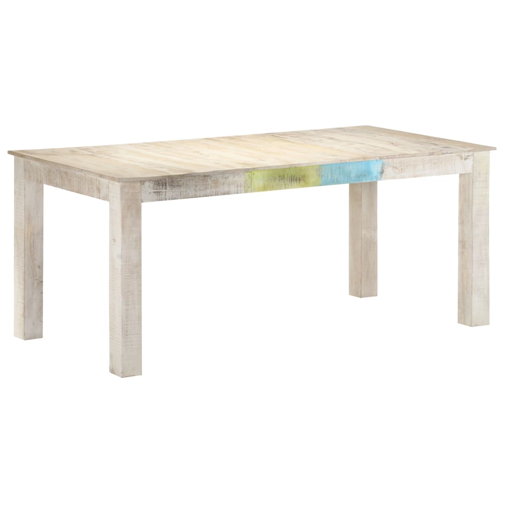 vidaXL Mesa de jantar 180x90x76 cm madeira de mangueira maciça branco
